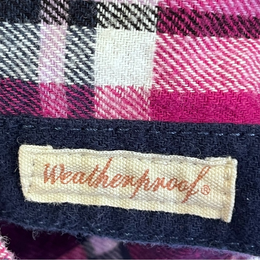 Weatherproof Woman’s Pink and Navy Plaid Button-Down Shirt - Picture 5 of 9